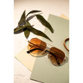 Gold/Caramel Tea - High Quality Unisex Aviator Sunglasses *