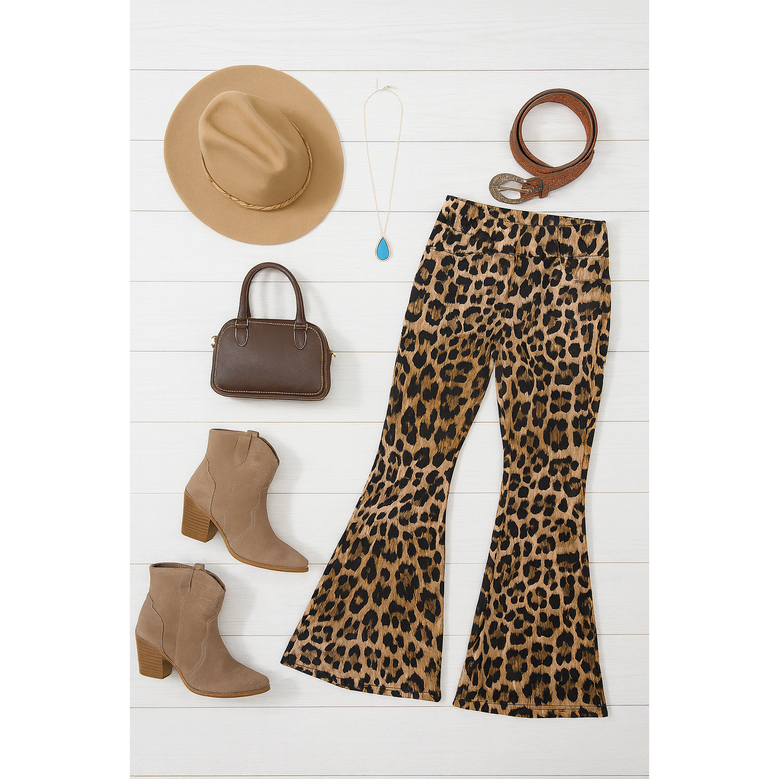 Francesca - Leopard Super Flare Leggings